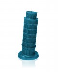 XXL Tower of Pisa Candle - Blue Metallic
